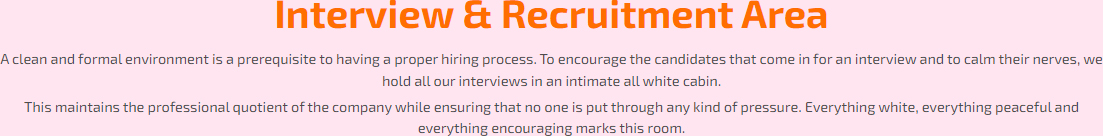 Interview & Recruitment Area