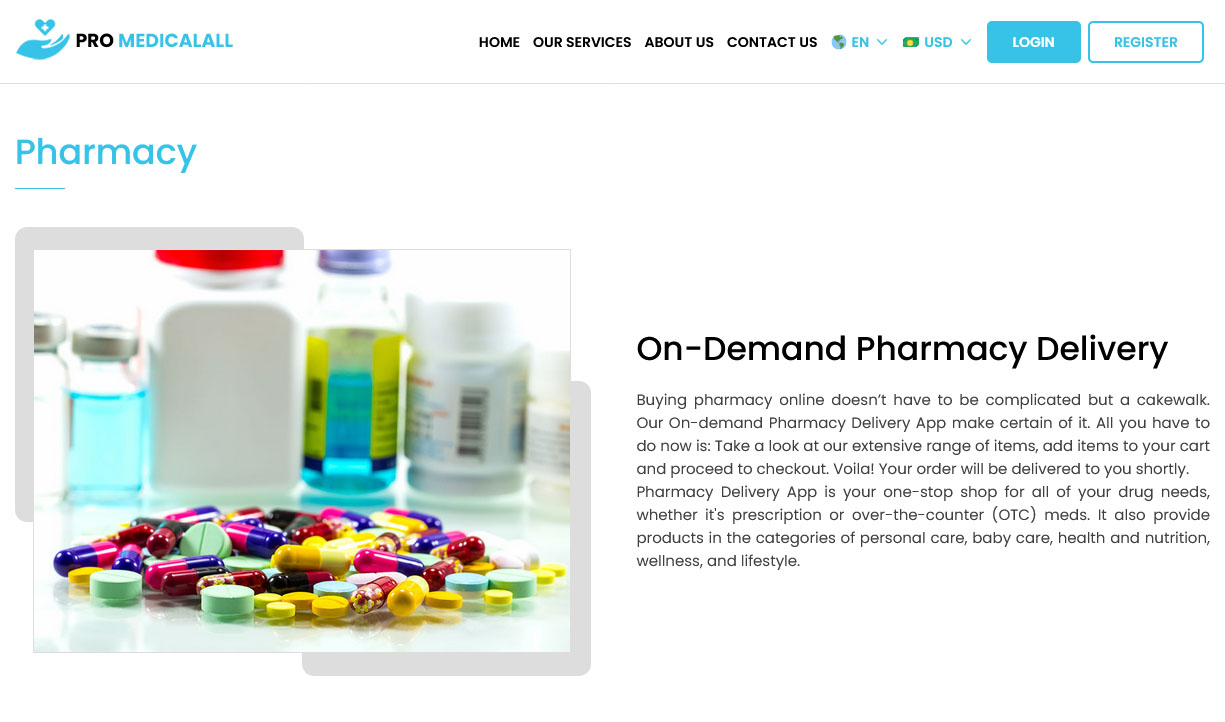 Pharmacy Delivery Page